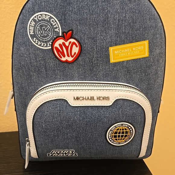 Michael Kors Jaycee Medium Embellished Denim Backpack - Picture 7 of 13
